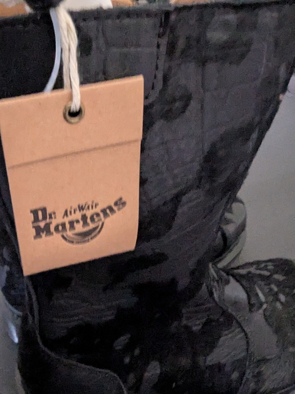 Dr. Martens Rejena Hair On Croc Emboss Leather Limited Edition Boots Black 6 - Picture 7 of 8